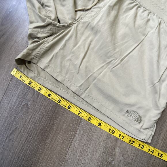 North Face Shorts Women Sz L Brown Tan Pockets Drawstring Waist - Picture 11 of 12